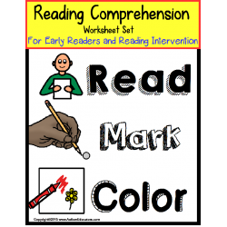 Autism READING COMPREHENSION WORKSHEETS with DATA for Early Readers